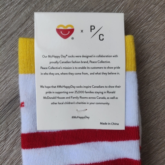 McDonalds x Peace Collective Unisex Striped Socks - Picture 4 of 4